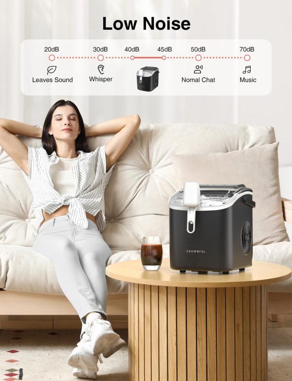 Celebrate with Us Anniversary Limited-Time & Limited-Quantity Deal AED 99.00د.إ:CROWNFUL Ice Maker Countertop, Portable Self-Cleaning Ice Maker Machine with Handle, Scoop and...