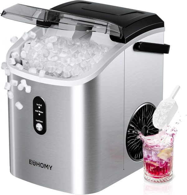 Celebrate with Us Anniversary Limited-Time & Limited-Quantity Deal AED د.إ99-109:EUHOMY Nugget Ice Maker Countertop with Handle, Ready in 6 Mins, 34lbs Per Day, Removable Top...