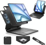 ESR iPad Air 11 Inch Case with Keyboard (M3,2025/M2,2024) & iPad Pro 11/Air 5/4 Gen Keyboard, Easy-Set Magnetic Stand, Portrait/Raised Modes, with Removable Protective Case,...