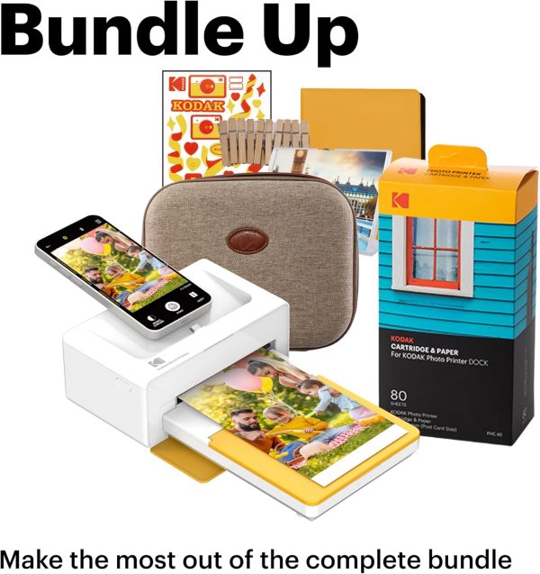 Limited-Time Sale for Summer Surprises AED 99د.إ:KODAK Dock Plus 4Pass Instant Photo Printer (4x6 inches) + 90 Sheets Gift Bundle