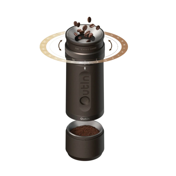 Limited-Time Sale for Summer Surprises AED 99د.إ:OutIn Fino Portable Electric Coffee Grinder,Adjustable Coffee Bean Grinder with 28 Precise Grind Setting,One-Button Burr Coffee...