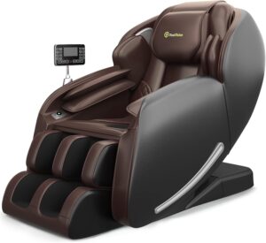 Limited-Time Sale for Summer Surprises AED 99د.إ ：Real Relax Massage Chair Favor-06, Full Body Zero Gravity SL-Track Shiatsu Massage Recliner Chair with APP Control, Brown