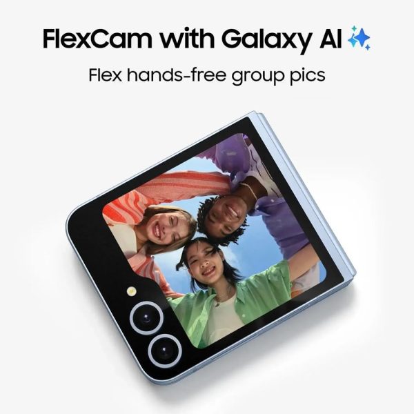 Samsung Galaxy Z Flip6, AI Smartphone, Android Smartphone, 256GB Storage, 50MP Rear Camera, AI Flex Zoom, Live Translate - Silver Shadow