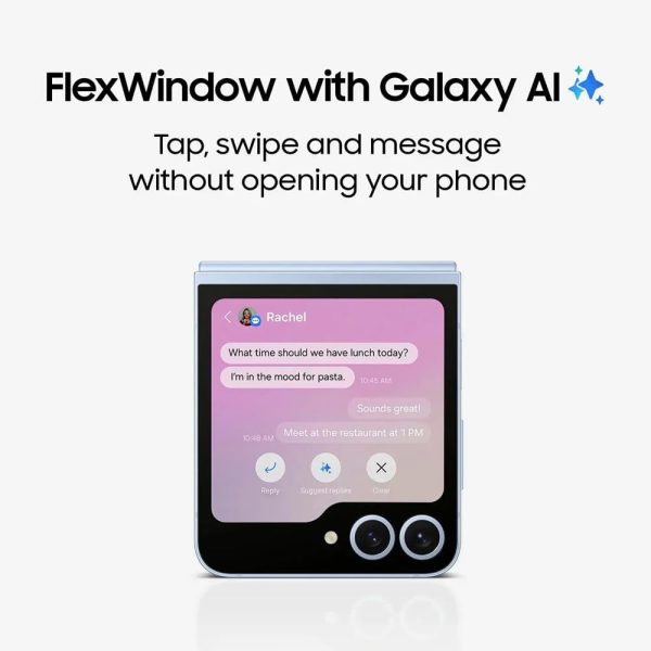 Samsung Galaxy Z Flip6, AI Smartphone, Android Smartphone, 256GB Storage, 50MP Rear Camera, AI Flex Zoom, Live Translate - Silver Shadow