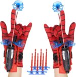 Spider Shooter Boys Girls Toy - 2 Pack Web Shooters for Kids Super Hero Toys with Spider Gloves Launcher Wrist Toys Sucking Disc Bullets for Boy Girl Age 3-14 Birthday Gifts...