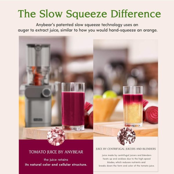 Summer Final Clearance Just AED 89د.إ:Cold Press Juicer, 200W Slow Juicer 4.3" Large Feed Chute Fit Whole Fruits Vegetables | Upgraded Auger | Tritan Material | BPA Free | Juice...