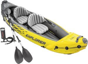 Summer Final Clearance Just AED 89د.إ：Intex 68307EP Explorer K2 Inflatable Kayak Set: Includes Deluxe 86in Aluminum Oars and High-Output Pump – SuperStrong PVC – Adjustable...