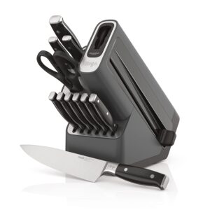 Summer Final Clearance Just AED 89د.إ：Ninja K32012 Foodi NeverDull Premium Knife System, 12 Piece Knife Block Set with Built-in Sharpener, German Stainless Steel Knives, Black