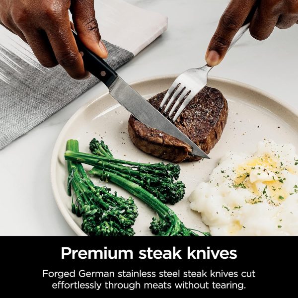 Summer Final Clearance Just AED 89د.إ:Ninja K32012 Foodi NeverDull Premium Knife System, 12 Piece Knife Block Set with Built-in Sharpener, German Stainless Steel Knives, Black