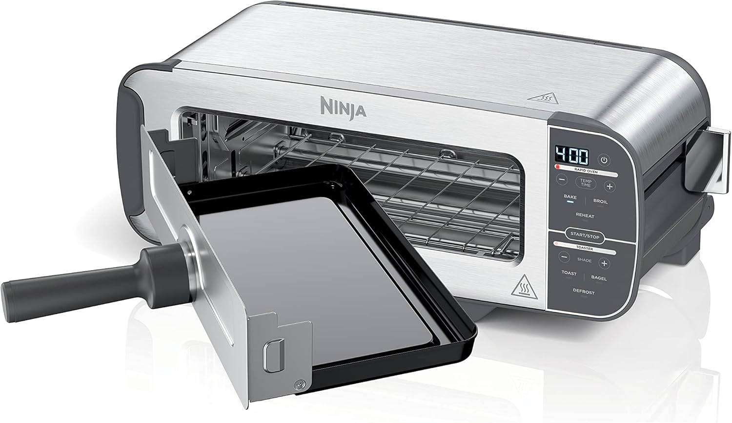 Summer Final Clearance Just AED 89د.إ:Ninja ST101 Foodi 2-in-1 Flip Toaster, 2-Slice Capacity, Compact Toaster Oven, Snack Maker, Reheat, Defrost, 1500 Watts, Stainless Steel, 6...