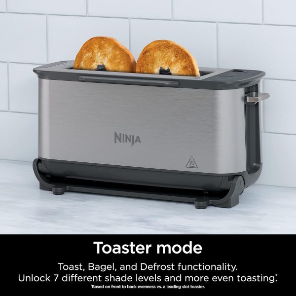 Summer Final Clearance Just AED 89د.إ:Ninja ST101 Foodi 2-in-1 Flip Toaster, 2-Slice Capacity, Compact Toaster Oven, Snack Maker, Reheat, Defrost, 1500 Watts, Stainless Steel, 6...