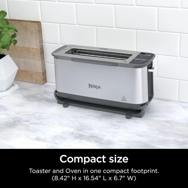 Summer Final Clearance Just AED 89د.إ:Ninja ST101 Foodi 2-in-1 Flip Toaster, 2-Slice Capacity, Compact Toaster Oven, Snack Maker, Reheat, Defrost, 1500 Watts, Stainless Steel, 6...