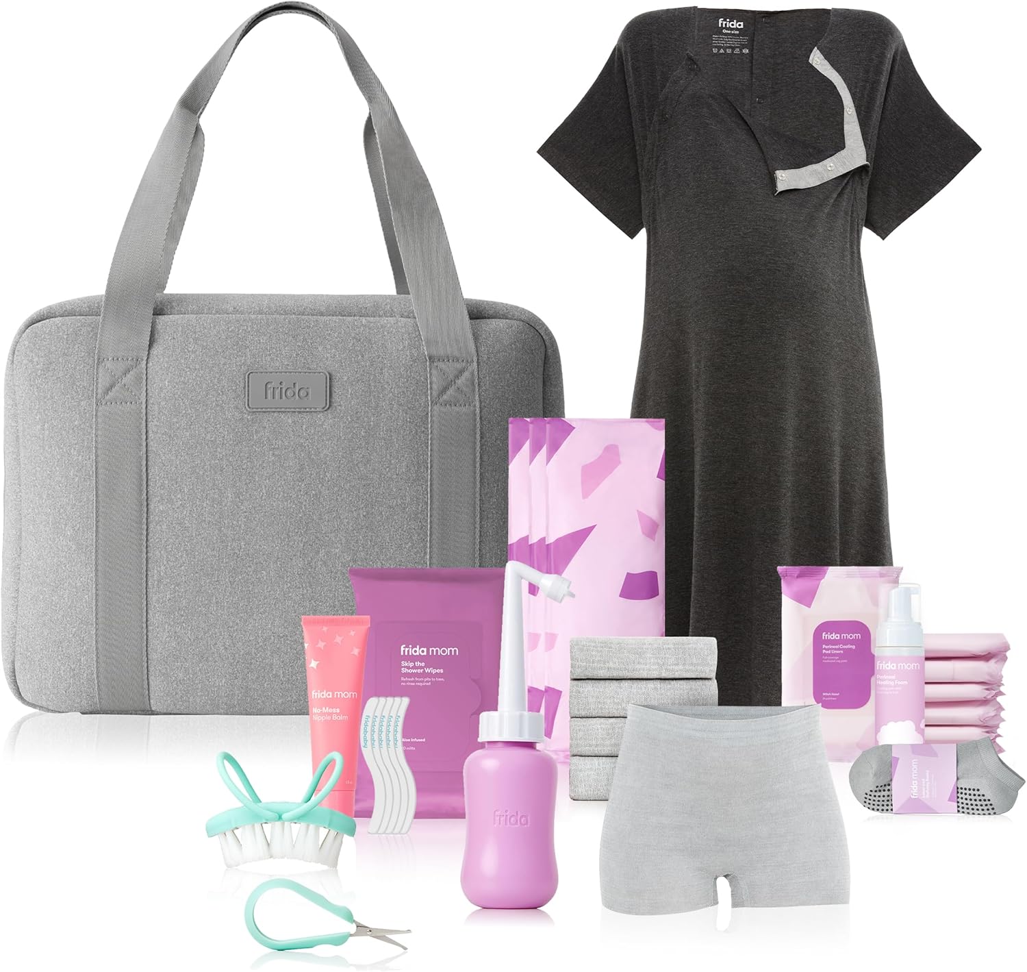 Summer Final Clearance Just AED 99د.إ:Frida Mom Hospital Kit - Labor,Delivery &Postpartum Recovery 30pc Pre-Packed Hospital & Diaper Bag Essentials Gift Set, Includes Labor,...