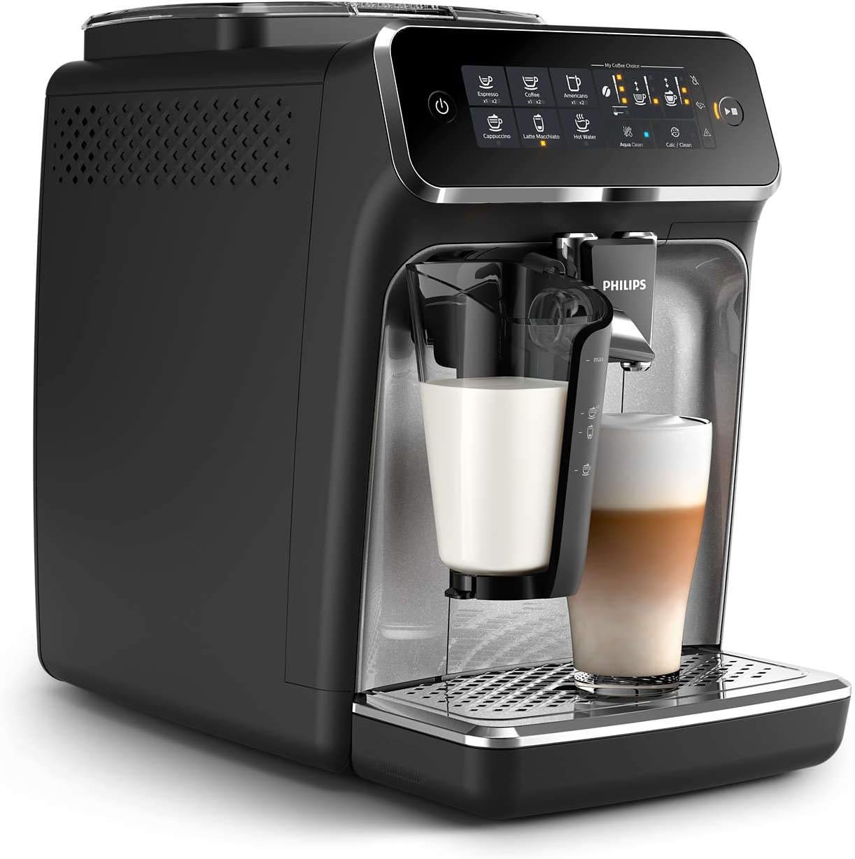 Summer Final Clearance Just AED 99د.إ:Philips Series 3200 Fully Automatic Espresso Machine - 1500W, LatteGo, Touch Display, 5 Beverages, Easy cleaning - EP3246/70