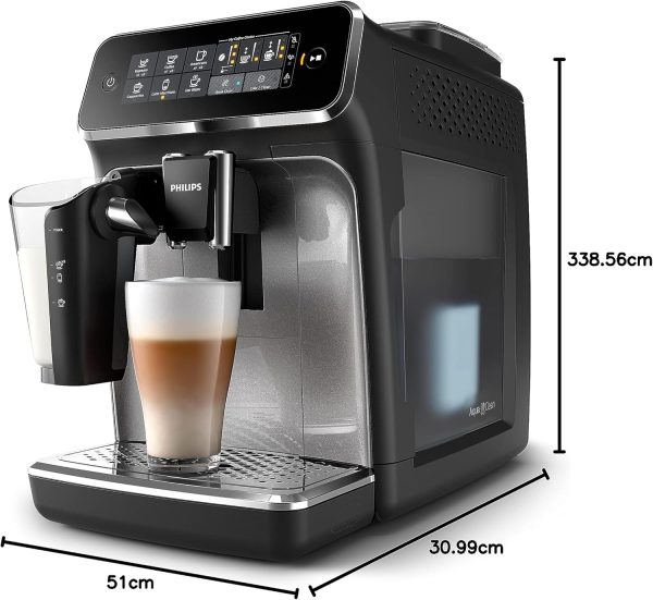 Summer Final Clearance Just AED 99د.إ:Philips Series 3200 Fully Automatic Espresso Machine - 1500W, LatteGo, Touch Display, 5 Beverages, Easy cleaning - EP3246/70