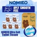 【While stocks last!】Nomieo Toilet Paper 27 Rolls 4plys Ultra Soft Toilet Tissue