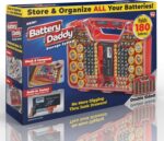 While Stocks Last：Ontel Battery Daddy - Battery Organizer Storage Case with Tester, Stores & Protects Up to 180 Batteries, Clear Locking Lid, As Seen On TV